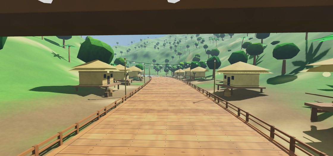 The stilt village at the start