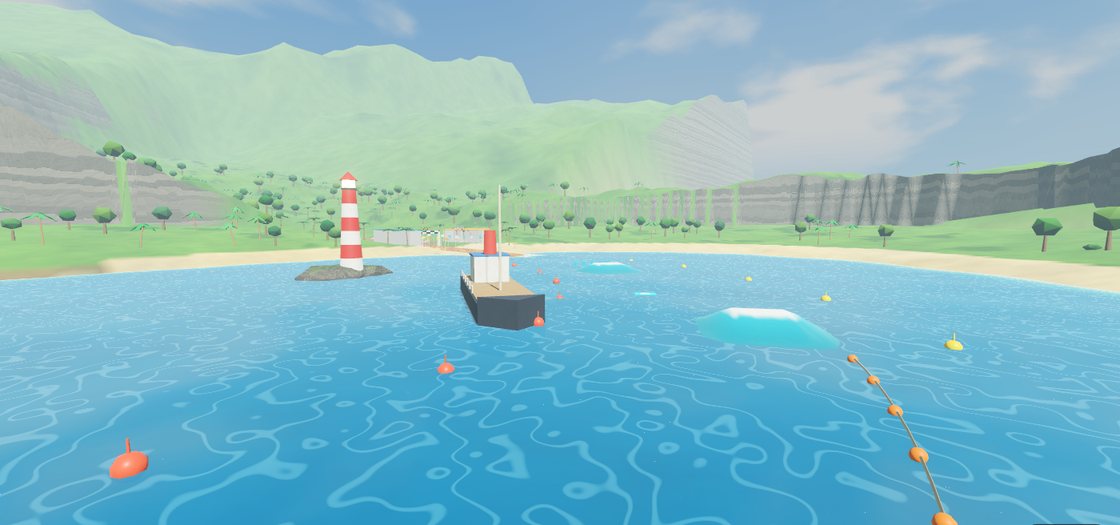 The bay and the beach finish