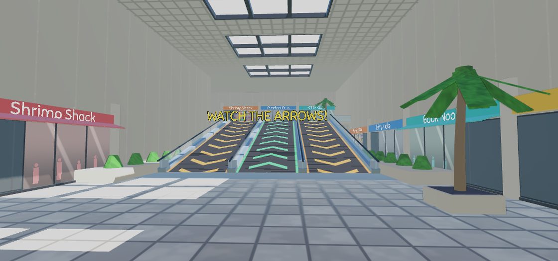 The flipping escalators in the South Hall